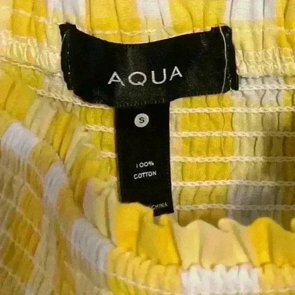 NWT Aqua Smocked Tiered Cottage Coquette Buffalo Plaid Summer Tank Size Small - Picture 4 of 4